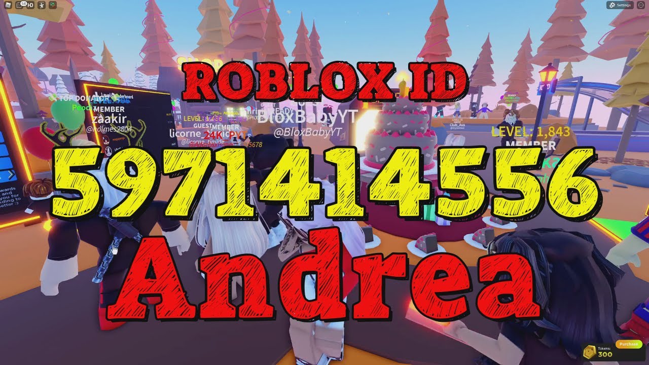 ANDREA Roblox Song Codes YouTube 