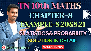 10th Maths Chapter-8 Example 8.20 & 8.21 Step-by-Solution in detail TN Samacheer-2025 maths mm kmr