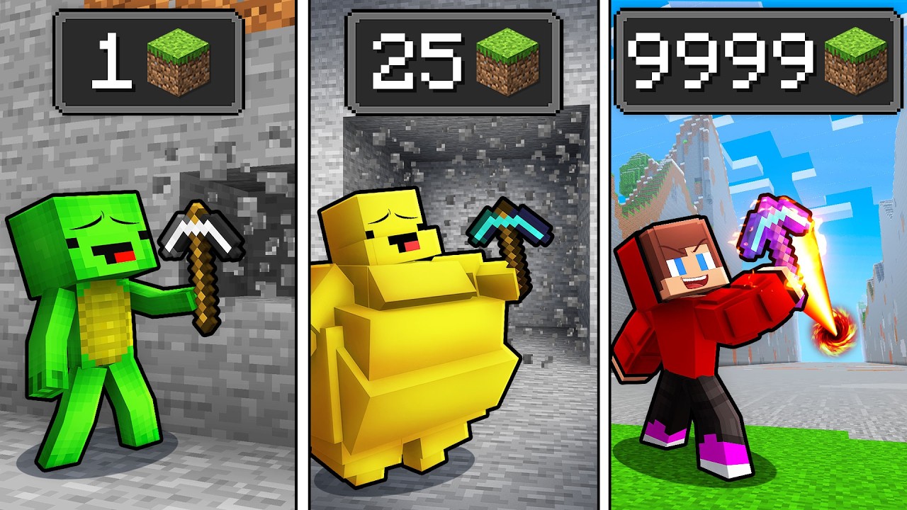 JJ vs Mikey: GYM BLOCK RACE BATTLE in Minecraft!