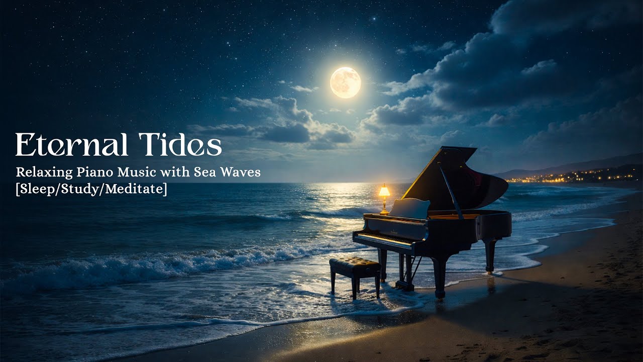 Eternal Tides - Relaxing Piano Music with Sea Waves [Sleep/Study/Meditate]