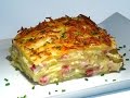 Receta Patatas al gratén con cebolla, bacon y queso Manchego - Recetas de cocina. Loli Domínguez
