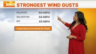 Strongest wind gusts for Houston so far