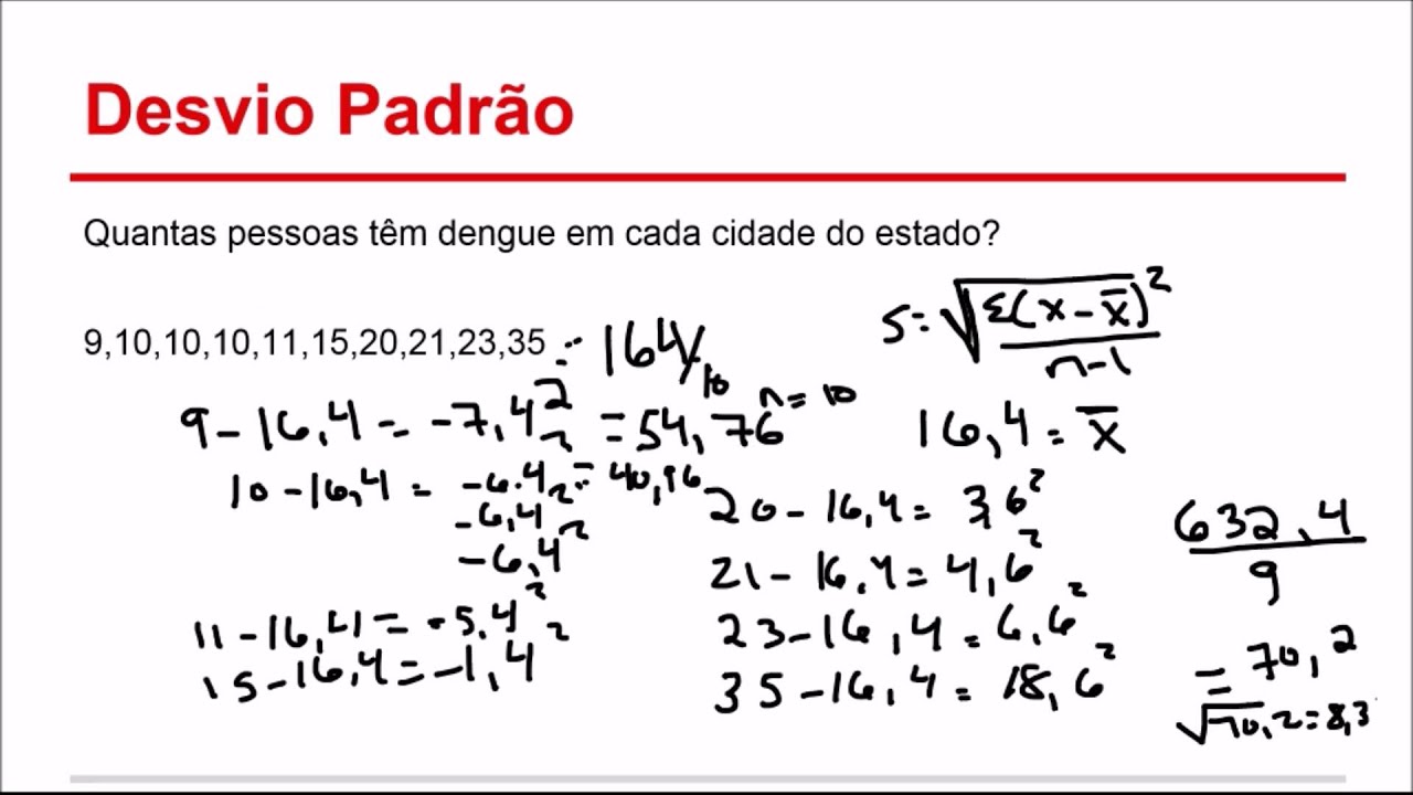 Desvio Médio E Desvio Padrão Exercicios Resolvidos