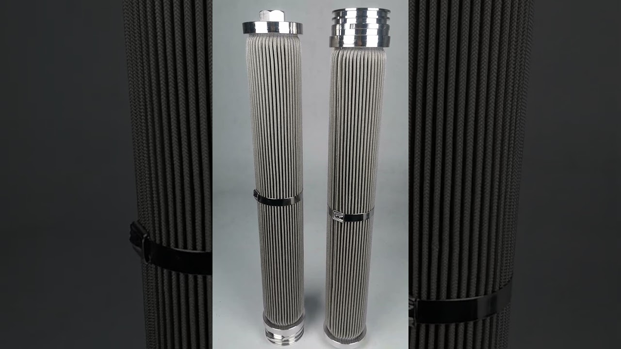 Sintered stainless steel pleated filter element for PET/PBAT polyester melt RT-047  