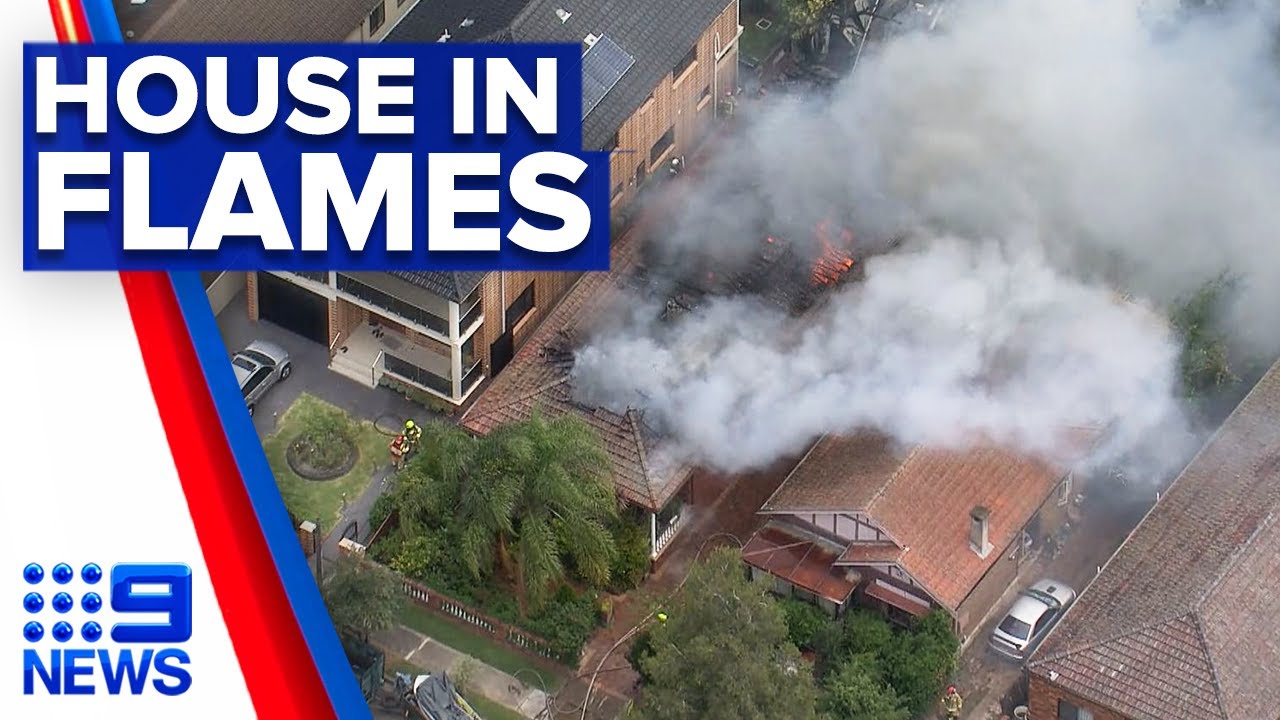 House destroyed by fire in Sydney's southwest | 9 News Australia - YouTube