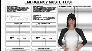 Emergency Muster List Onboard Ship In Detail