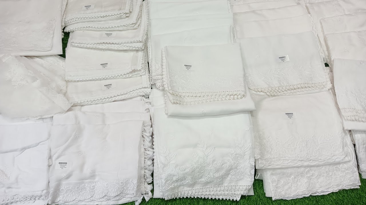 November 22, 2025/Beautiful white dupatta/shawl collection//Pure cotton, Linen cotton,scarf & kotta