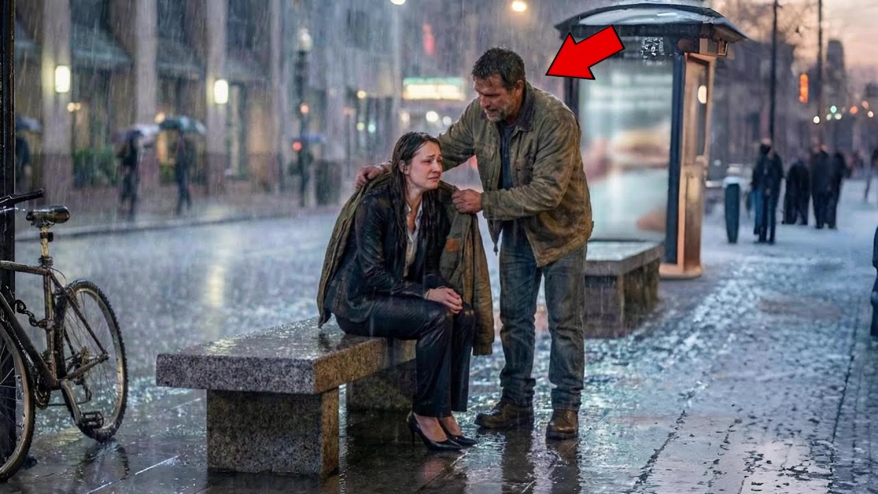Poor Single Dad Found His Female CEO Crying In The Rain - Her Secret Crushed His Heart.
