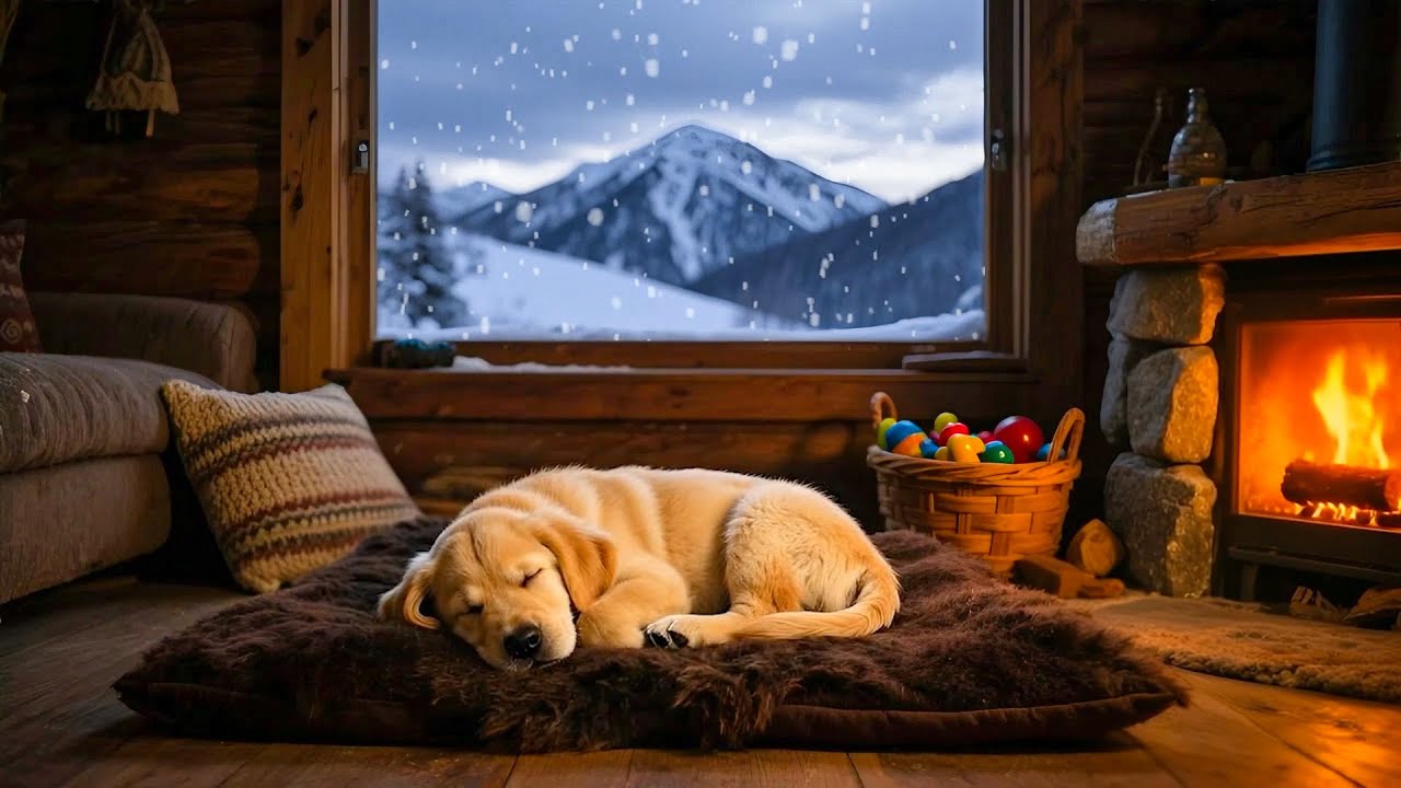 Calming Music for Dogs | Gentle Piano and Fireplace Sounds for Stress Reduction & Relaxation