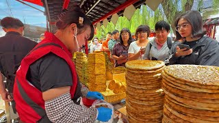 картинка: Большой рынок в Пекине | Лепёшка с копченым мясом, Шипящий кальмар и Местные сцены