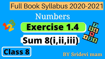 TN class 8 maths chapter 1 Numbers exercise 1.4 sum 7 i ii iii full book new syllabus 8th std