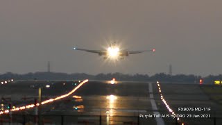 [4K] FedEx Purple Tail FX77 take-off and FX9075 landing 23 January 2021