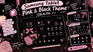 🎀🖤 I Created a Pink & Black Theme on My Samsung Galaxy Tab A9+! | Aesthetic Tablet Customization 🖤🎀 screenshot 5