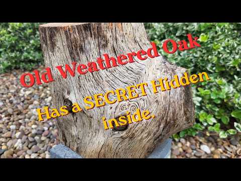 Old Weathered Oak, Gives up one last SECRET, #woodturning #woodlatheprojects #woodart