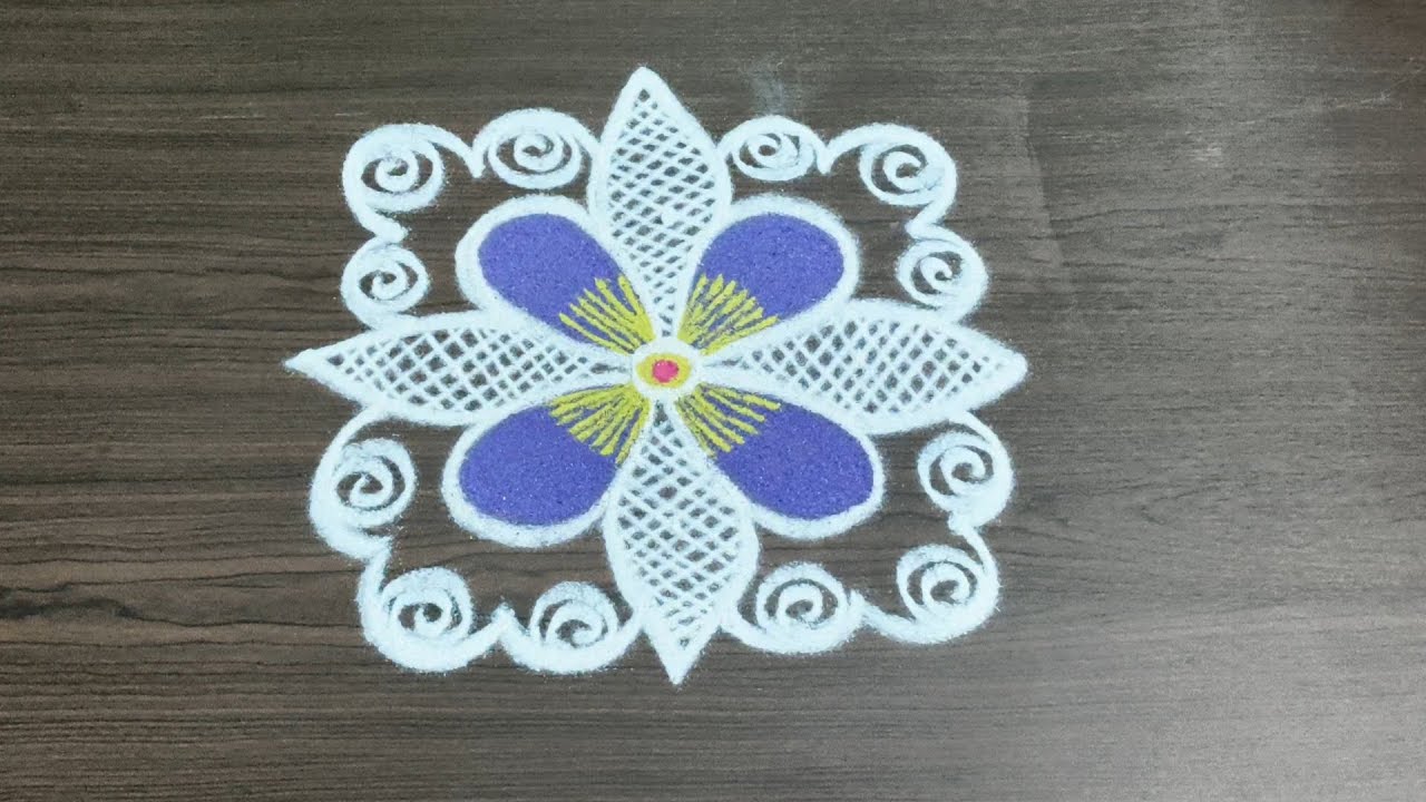 Simple& easy elegant rangoli koolam design 🌺#dailyshortsvideos#viralvido#rangolidesign#muggulu 