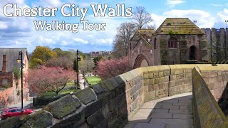 Chester City Walls 🇬🇧 - Most Preserved Medieval Walls in England - Walking Tour in 4K