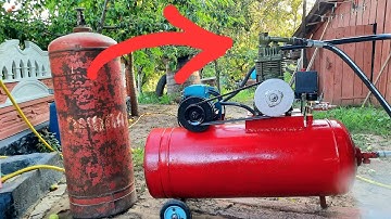 DIY Handmade air compressor from an LPG tank#handmade #diy