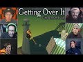 Gamers Reactions to Falling  Down After Passing The House (Happy vs. Angry) | Getting Over It