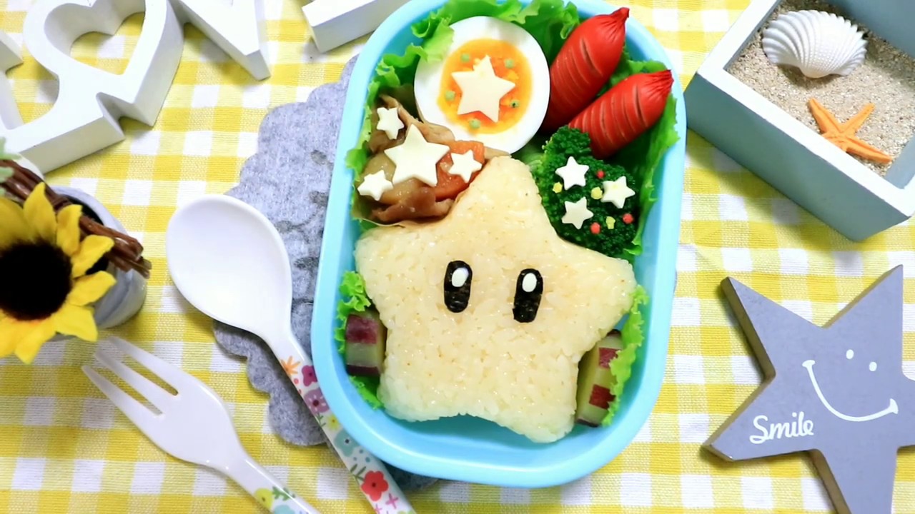 マリオスター の お弁当 キャラ弁 七夕 How To Make Japanese Cute Bento Of Mario Star Youtube