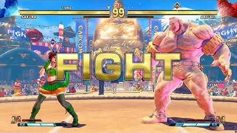 Sakura vs Abigail | Street Fighter V | CPU vs CPU AI vs AI (hardest difficulty level)