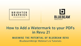 How To Add A Watermark To Your Pdfs In Revu 21 By Brighter Graphics