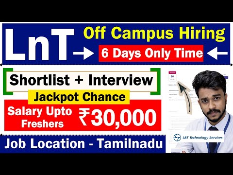 Shortlist + Interview ✅ Lnt Off Campus Hiring 2026 Tamil | Salary Upto ₹30,000 | Jobs For Tamizha