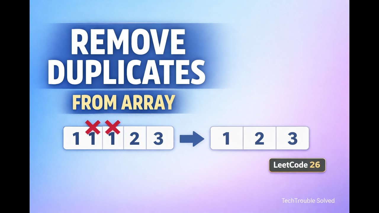 Remove Duplicates from Sorted Array | Two Pointer Explained Visually ...