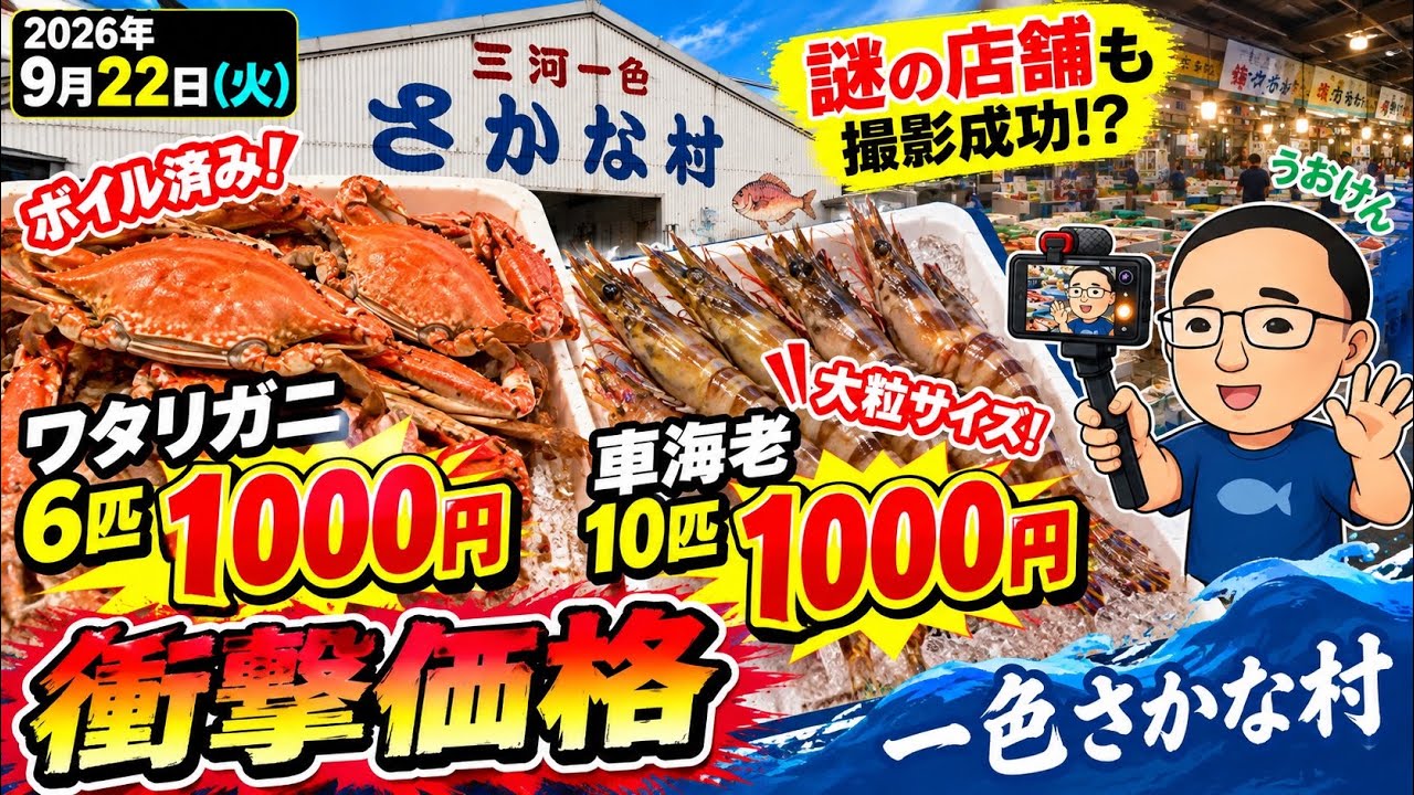 Shocking Price] 6 Blue Crabs for 1000 Yen! 10 Large Prawns for