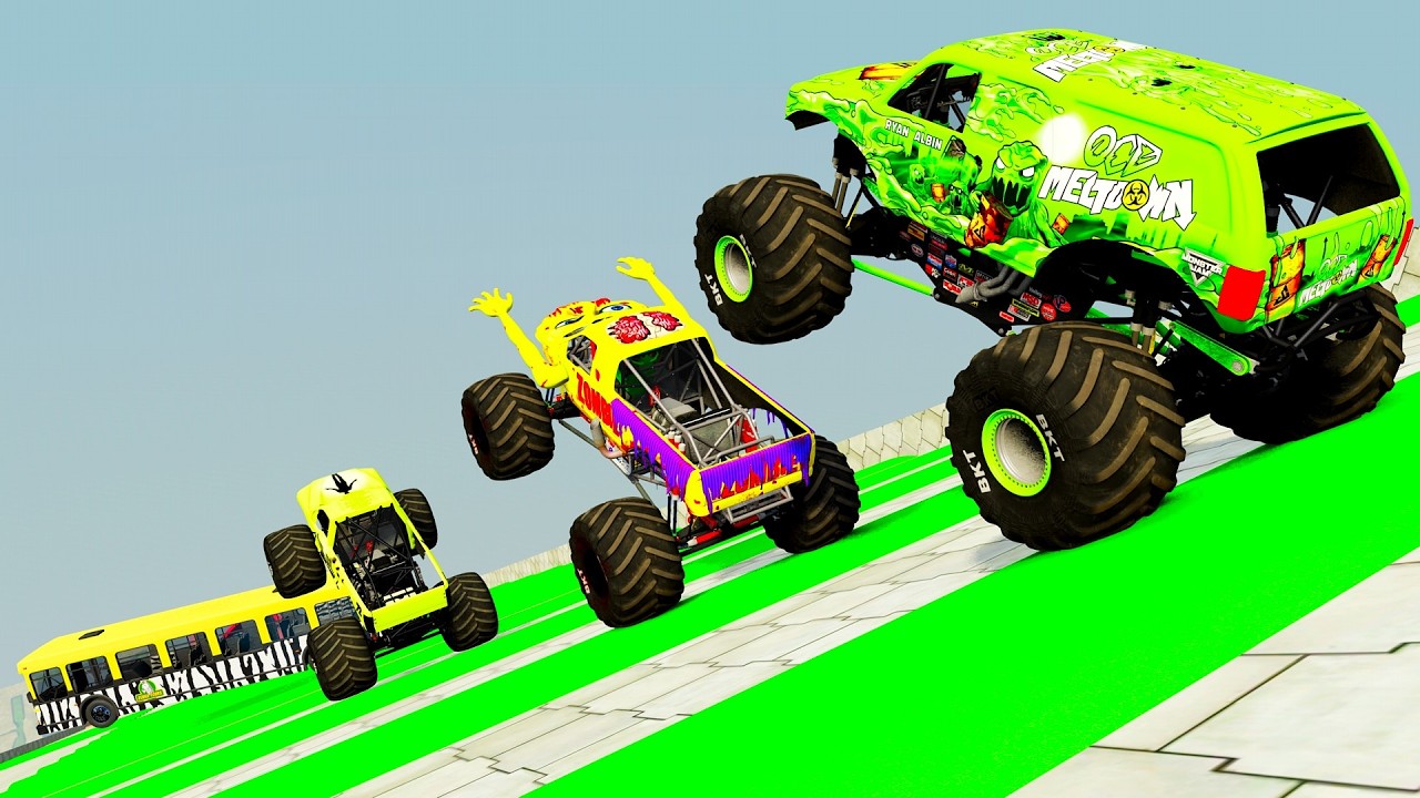Monster Truck Madness! 🚀 High-Speed Jumps & Realistic Soft-Body Crashes | BeamNG.drive #009