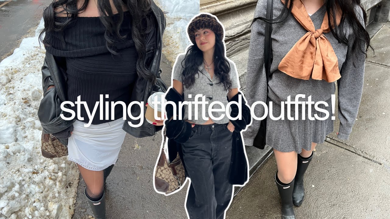 styling thrifted winter outfits for a weekend in montreal