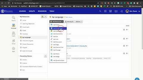 Schoology: Adding Your OneDrive to Your Resources