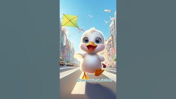 The duckling was flying a kite and got stuck in a tree. How pitiful! #duck #shorts