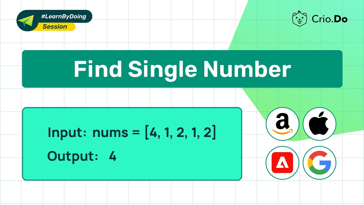 Finding Single Number | Java | Master DSA Interview Questions - YouTube