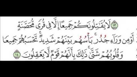 سورة الحشر الآية رقم 14