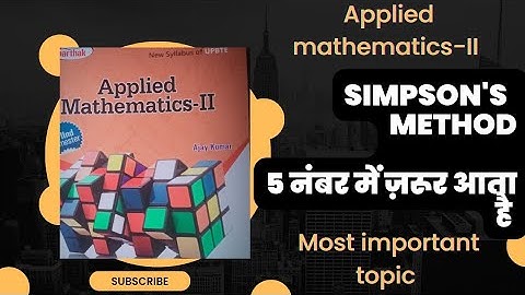 Applied mathematics-II polytechnic 2nd semester important topic || SIMPSON