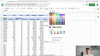 Cinco dicas para melhorar instantaneamente suas planilhas no Google Sheets e no 