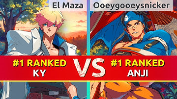 GGST ▰ El Maza | Dany (#1 Ranked Ky) vs Ooeygooeysnicker (#1 Ranked Anji). High Level Gameplay
