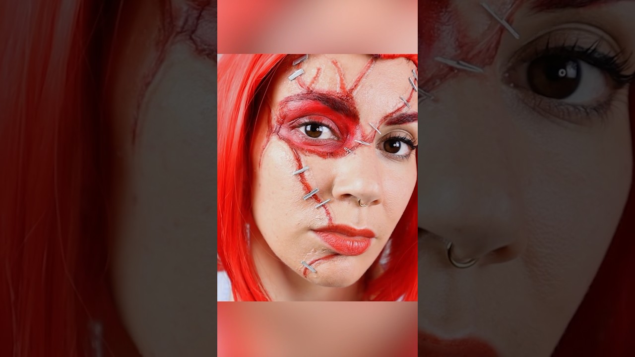 😍 Chucky Transformation 🫣 #cosplayer #chuckymakeup