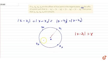 If `z_1, z_2, z_3, z_4`
are the affixes of four point in the Argand plane, `z`
is the affix of ...