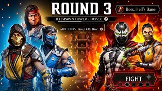 🔥 MK Mobile Hellspawn Tower Fatal 20-100 Boss Battles | Round 3 Full Gameplay & Rewards 🔥