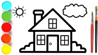 House Drawing For Kids Easy Home Drawing & Coloring For Beginners Drawing For Compeion