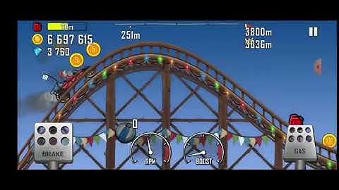 Hill Climb Racing: Dune Buggy on Roller Coaster 440m (Level 1 Upgrades)