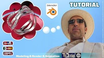 Ring Bague Anillo 3D Jewelry Modeling, Rendering and Animation Blender Tutorial