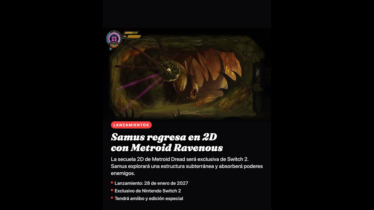 Samus regresa en 2D con Metroid Ravenous