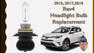 Headlight Bulb Replacement  Toyota Rav4 2016, 2017, 2018