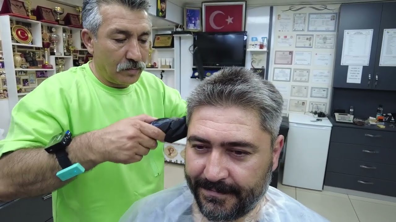 ASMR HAIR AND BEARD SHAVE WITH RELAXING SOUNDS IN TURKISH BARBER'S SHOP