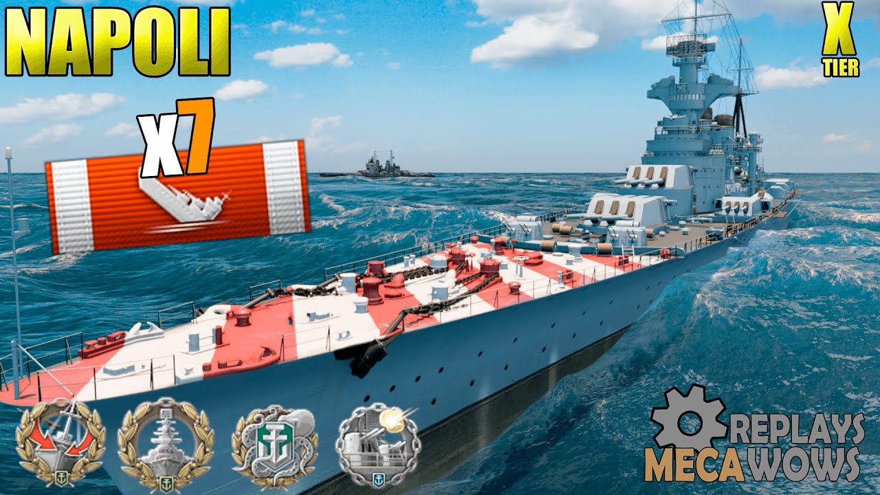 Napoli 7 Kills & 164k Damage | World of Warships Gameplay 4k
