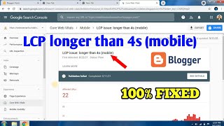 how to fix lcp issue longer than 4s (mobile) | lcp issue longer than 4s (mobile)