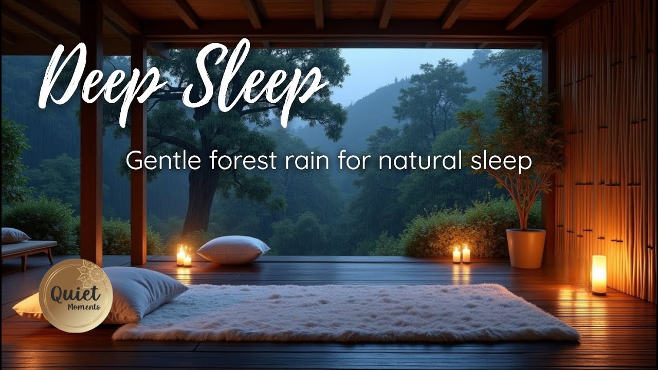 Rain Sounds in Forest Zen Terrace | Deep Sleep, Stress Relief, Mind Reset