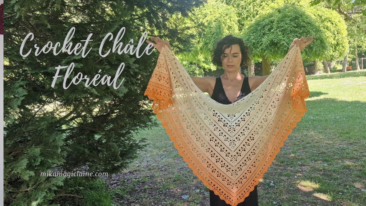 Tutoriel Crochet –🌸 Châle Floréal en Cotton Cake (crochet 3 mm)